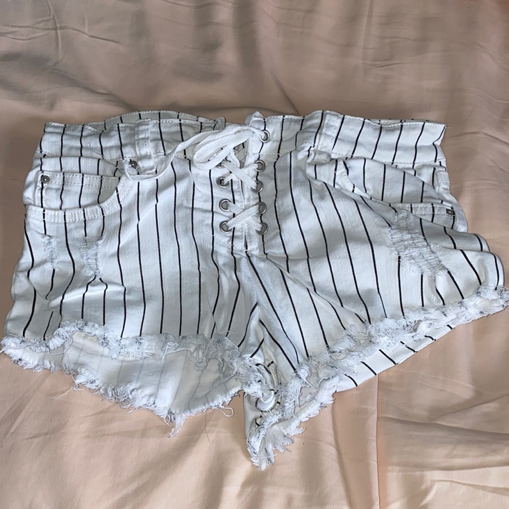 Distressed Billabong Stripped Shorts